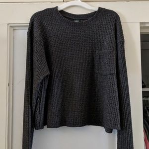 Cropped Gray Woolen Sweatshirt